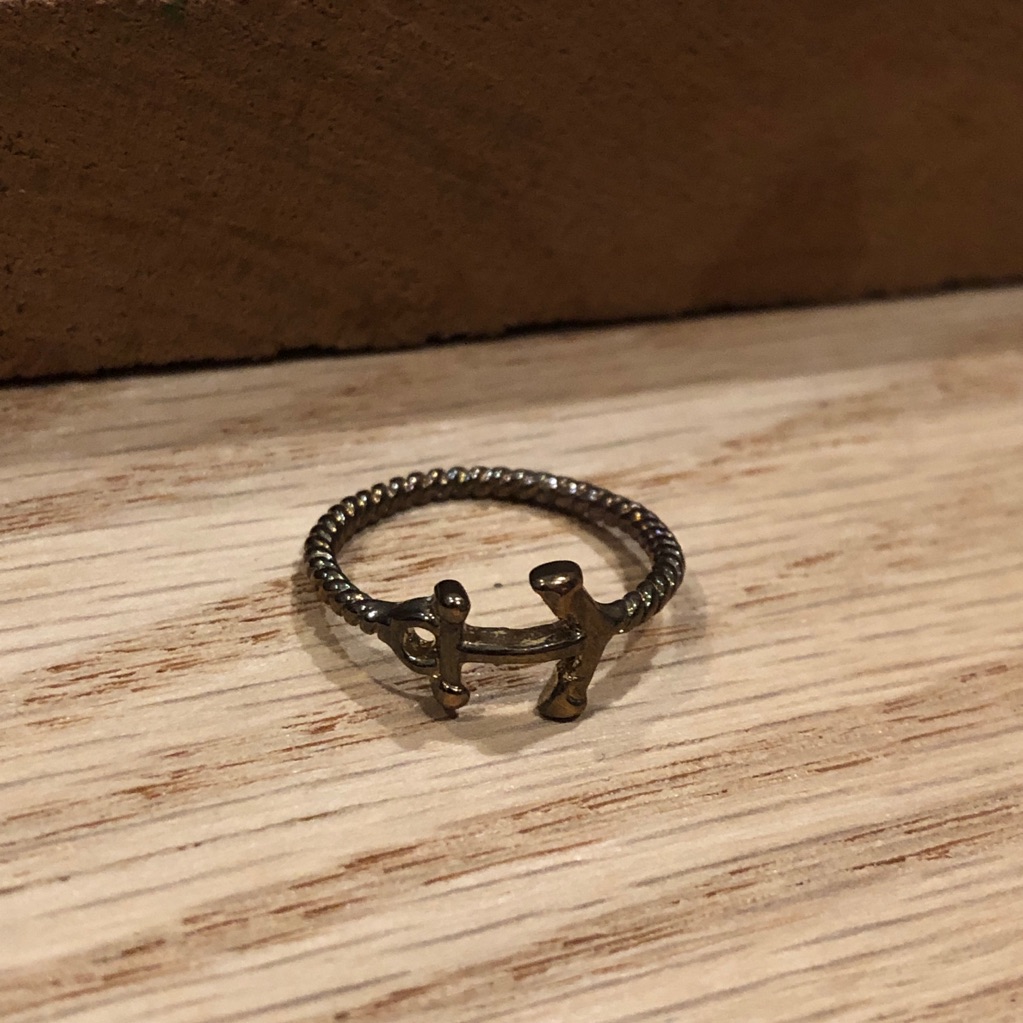 Modcloth Nautical Anchor Knuckle Ring 12$